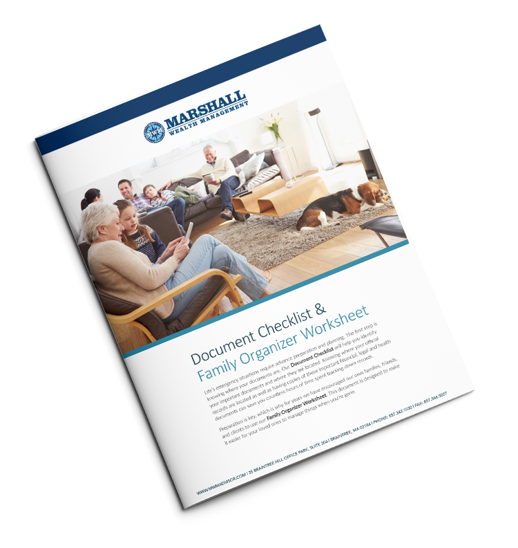 Document Checklist & Family Organizer Worksheet brochure cover